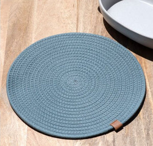 Placemat 13" Round Coastal Blue