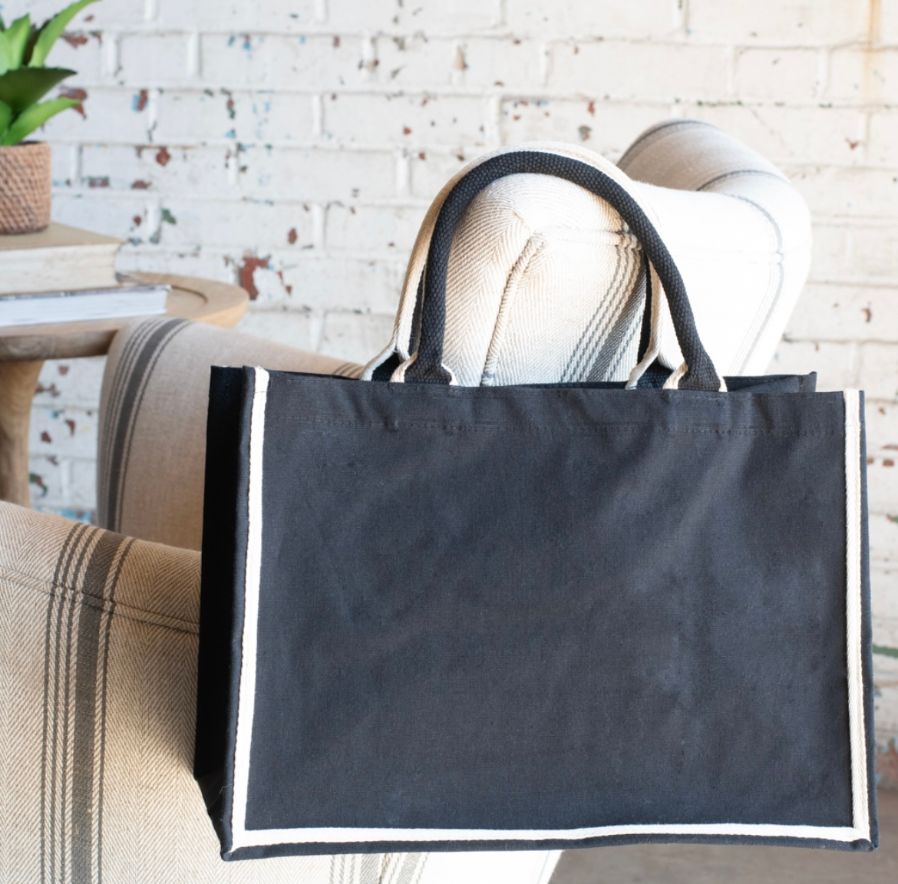 Black Canvas Tote 15" x 11"