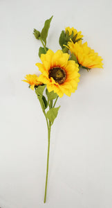 Sunflower stem x 4 flowers 26"