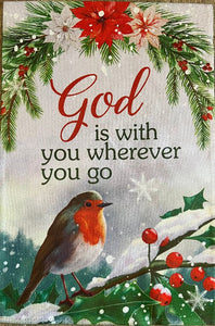 God Is With You Winter Flag 12" x 18"