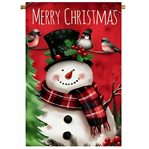 Merry Christmas Snowman Garden flag