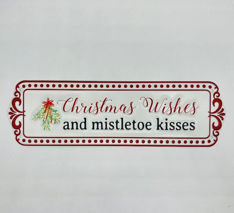 Christmas Wishes Tin Sign 16" x 5"