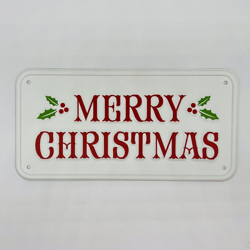 Merry Christmas Tin Sign 12" x 6"