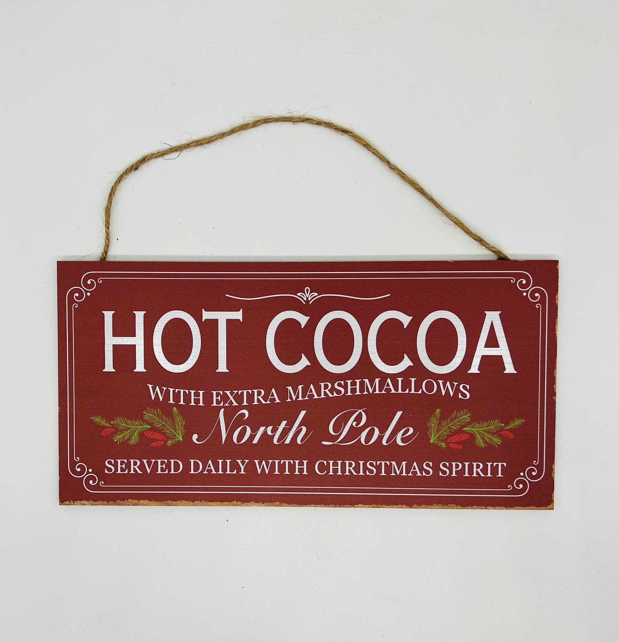Hot Cocoa Sign wood 12" x 6"