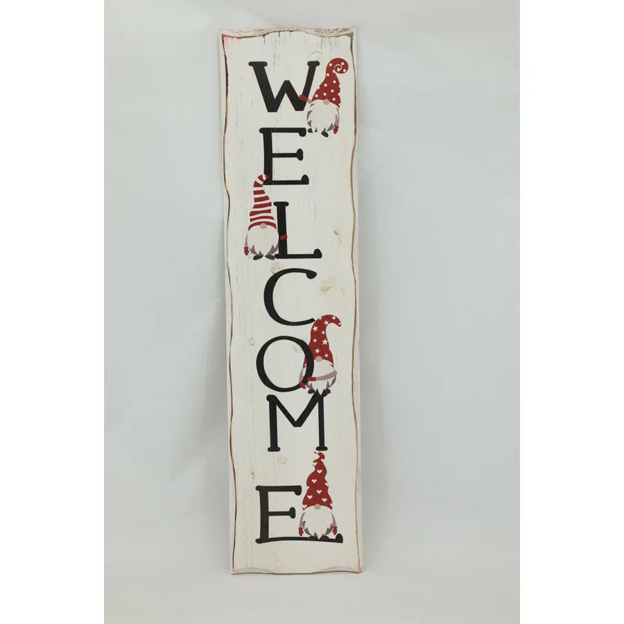 Gnome Welcome Holiday Wood Porch Board 32"