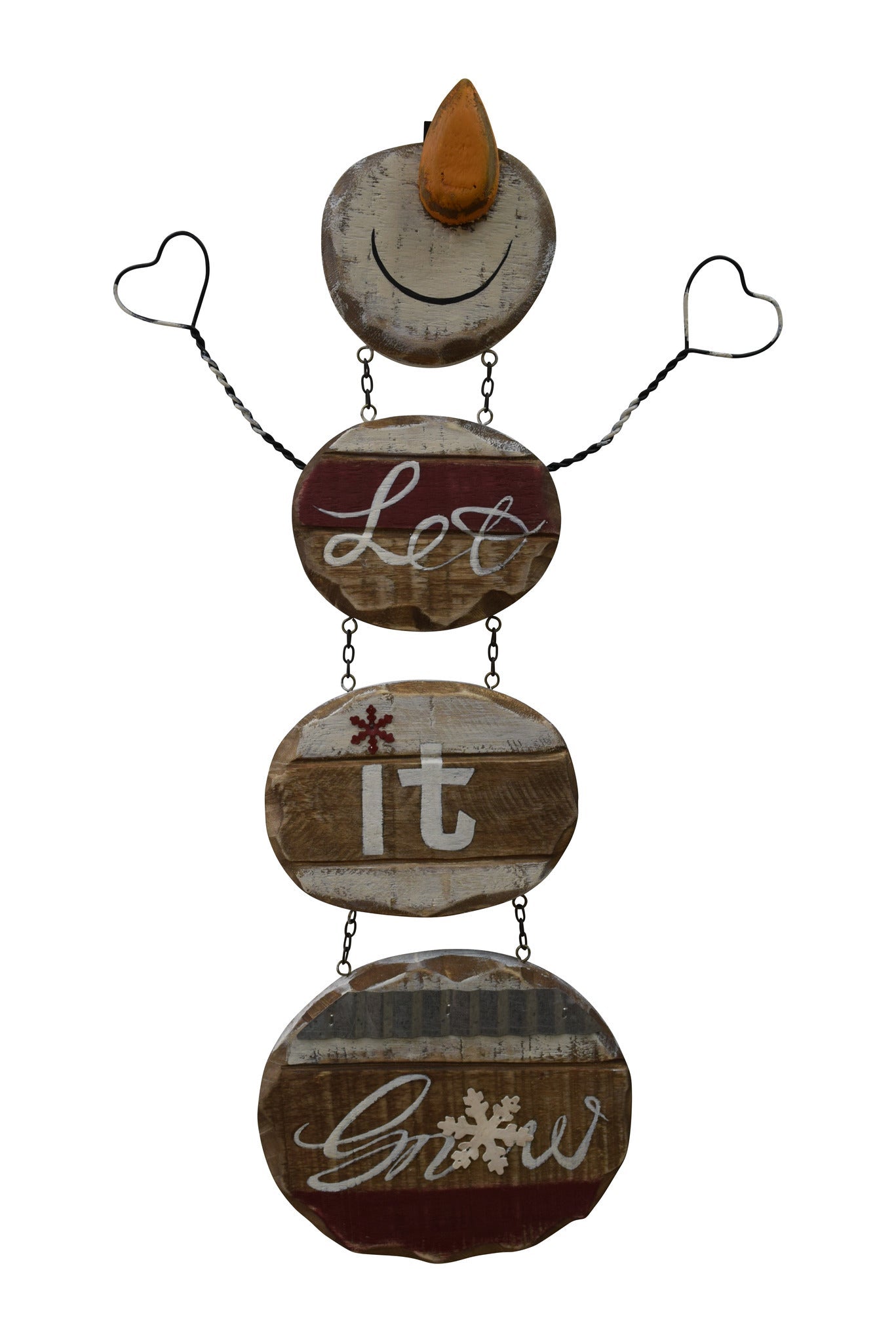 Wood Snowman Wall Decor 22" Long