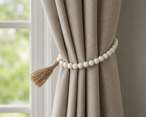 Natural Bead Ring with tassel