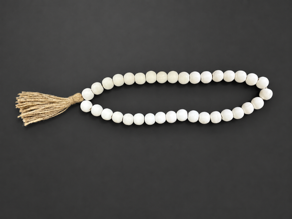 Natural Bead Ring with tassel