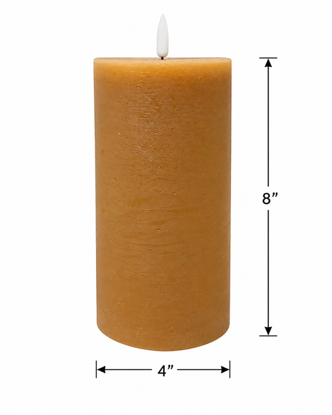 Caramel LED Pillar Candle with Timer | Real Wax Look | 8" x 4" Battery Operated Flameless Candle (Copy)