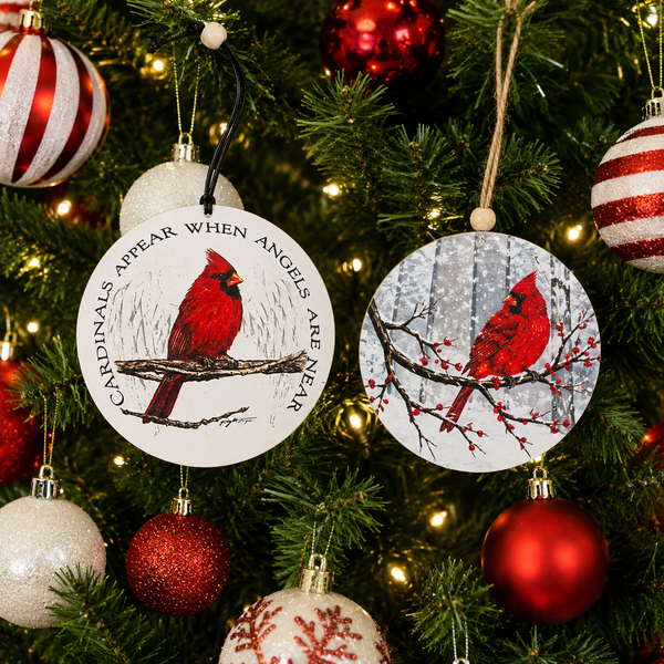 4" Cardinal Christmas Ornament | Red Bird Holiday Ornament | Rustic Winter Tree Decoration