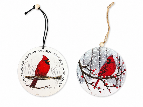 4" Cardinal Christmas Ornament | Red Bird Holiday Ornament | Rustic Winter Tree Decoration