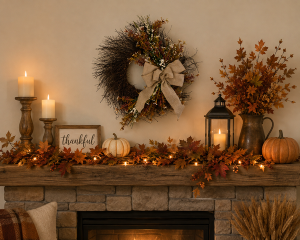 21" Fall Wildflower Wreath | Rustic Twig Wreath | Autumn Front Door Decor