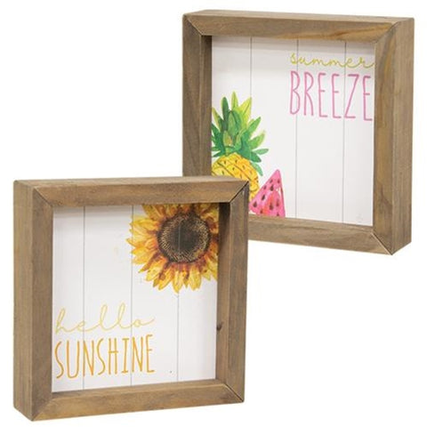 Double sided Summer Block sign