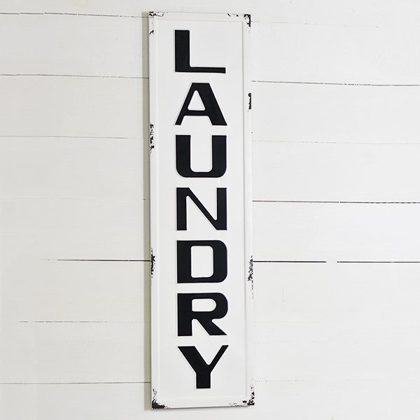 Pressed Tin Laundry Sign 36"