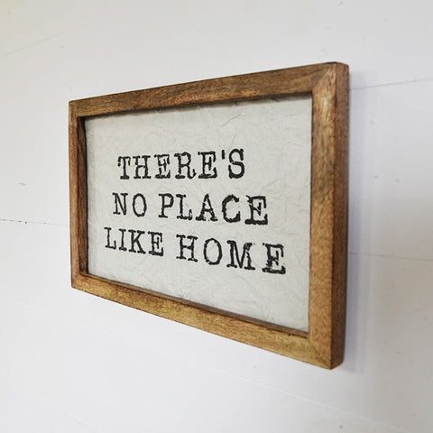 No Place Like Home Wood Framed Sign 16" x 10"