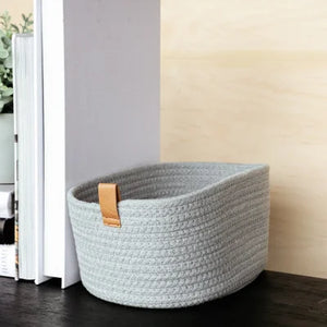 Basket Grey Woven 12.5"