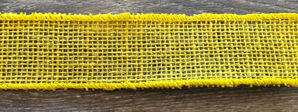 Yellow Burlap Wired Ribbon 1.5"