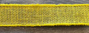 Yellow Burlap Wired Ribbon 1.5"