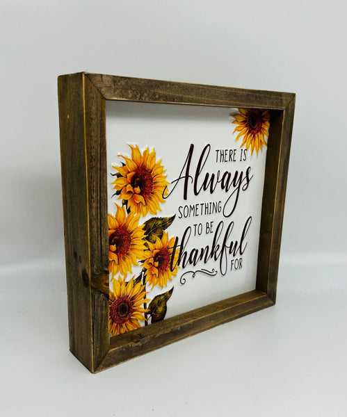 Harvest Sunflower Embossed Framed Metal Block Sign