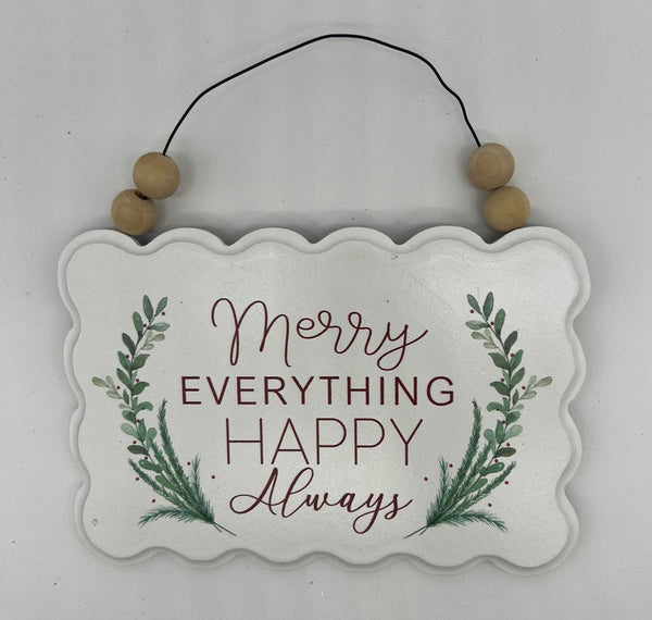 Holiday Beaded Hanging Sign 7"