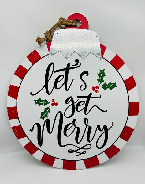 Holiday Ornament Hanging Sign 18"