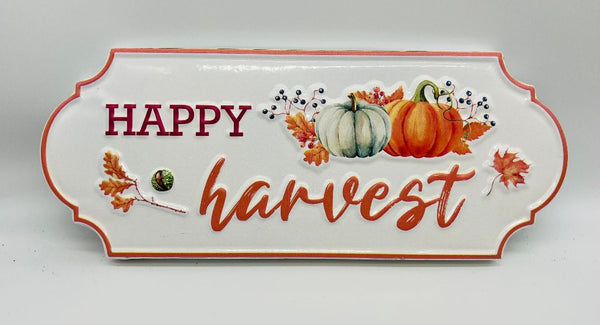 Harvest Metal Embossed Sign 11.5"