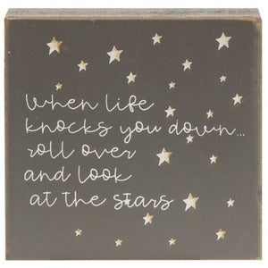 Stars Sentiment Wood Block Sign 4"