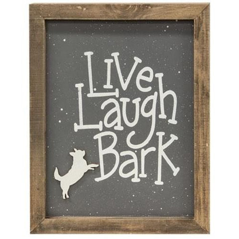 Dog Sign Live Laugh Bark 9" Wood