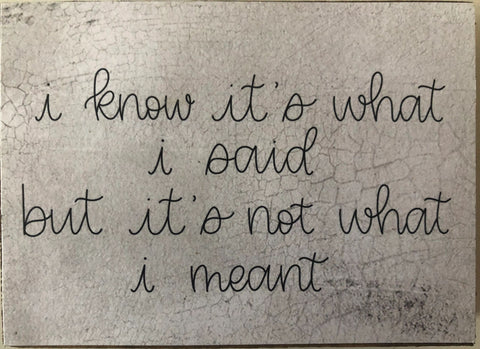 I Know it's what I said... - 3 x 4 Wood Block sign