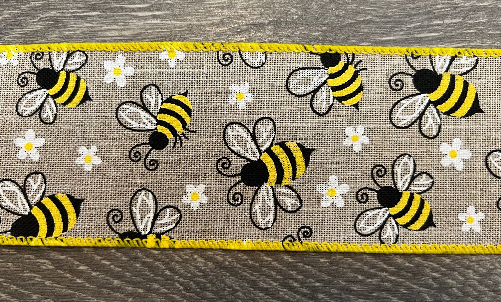 Bumble Bee Wired Ribbon 2.5"