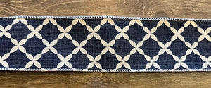 Morocco Denim  Canvas Wired Ribbon  2.5"