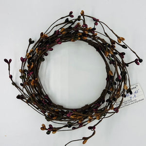 Berry Candle Ring Sage/Mustard/Plum 4.5" Center
