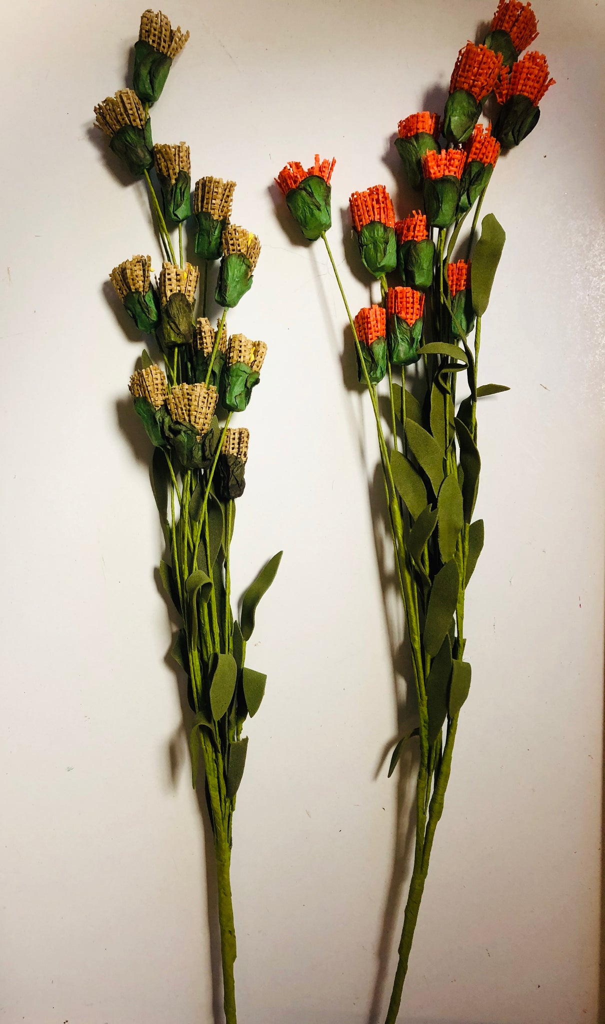 Fall Burlap Flower Stem 36"