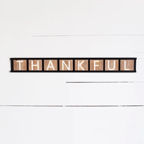 Thankful Metal & Wood Sign 29"