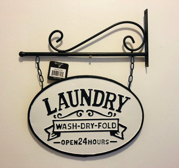 Metal Laundry sign with Bracket