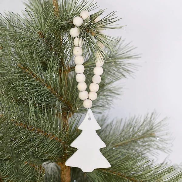Tree Ornament w/beads Hangs 8"
