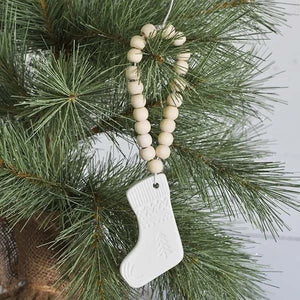 Stocking Ornament w/beads 8"