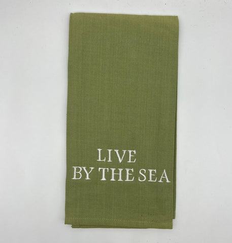 Live By The Sea Seaside  Dish Towel 28"