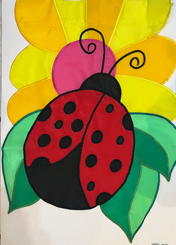 Ladybug Applique Garden Flag 12 x 18