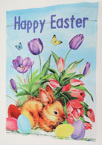 Happy Easter w/bunny Garden Flag 12" x 18"