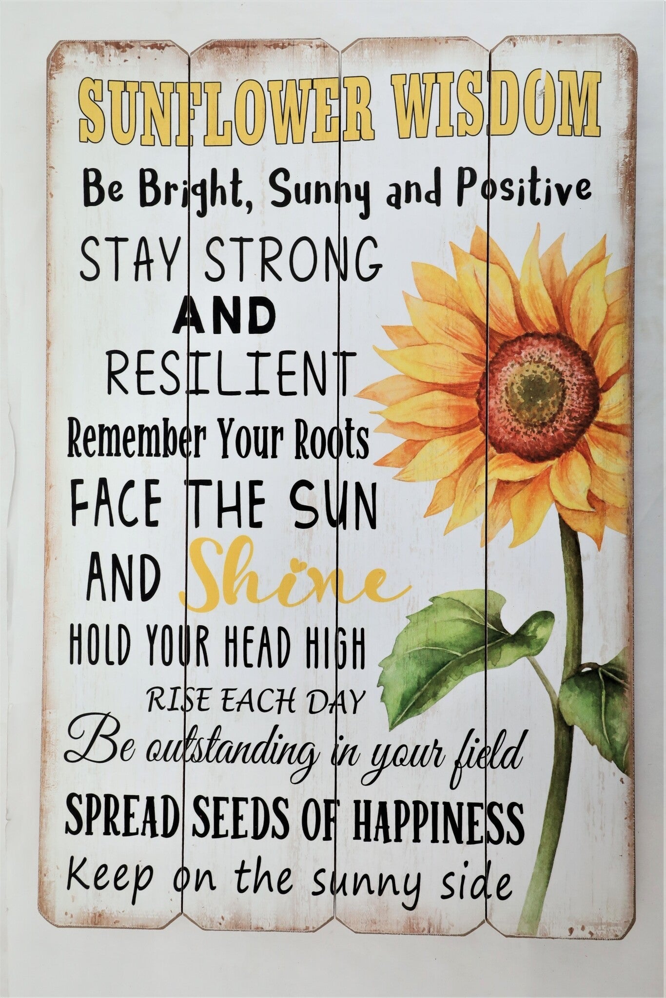 Sunflower Wisdom Wood Sign 24"