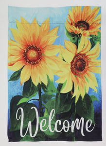 Sunflower Welcome Garden Flag 12" x 18"