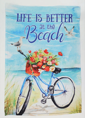 Life is better at the beach garden flag 12" x 18"