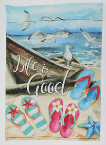 Life is Good Flip Flop Garden Flag 12" x 18"