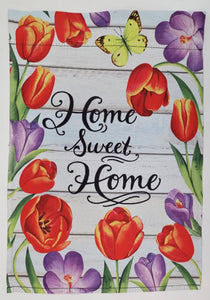 Tulips Home Sweet Home Garden Flag 12" x 18"