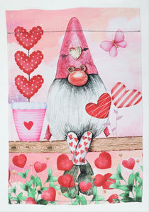 Valentines Gnome Garden Flag 12" x 18"