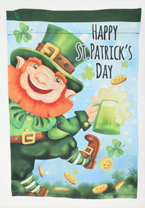St. Patrick's Day Leprechaun Garden Flag12" x 18"