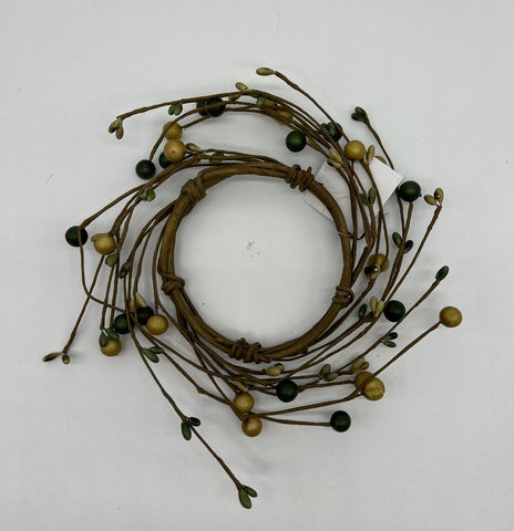 Berry Candle Ring Sage/Mustard 3.5" Center