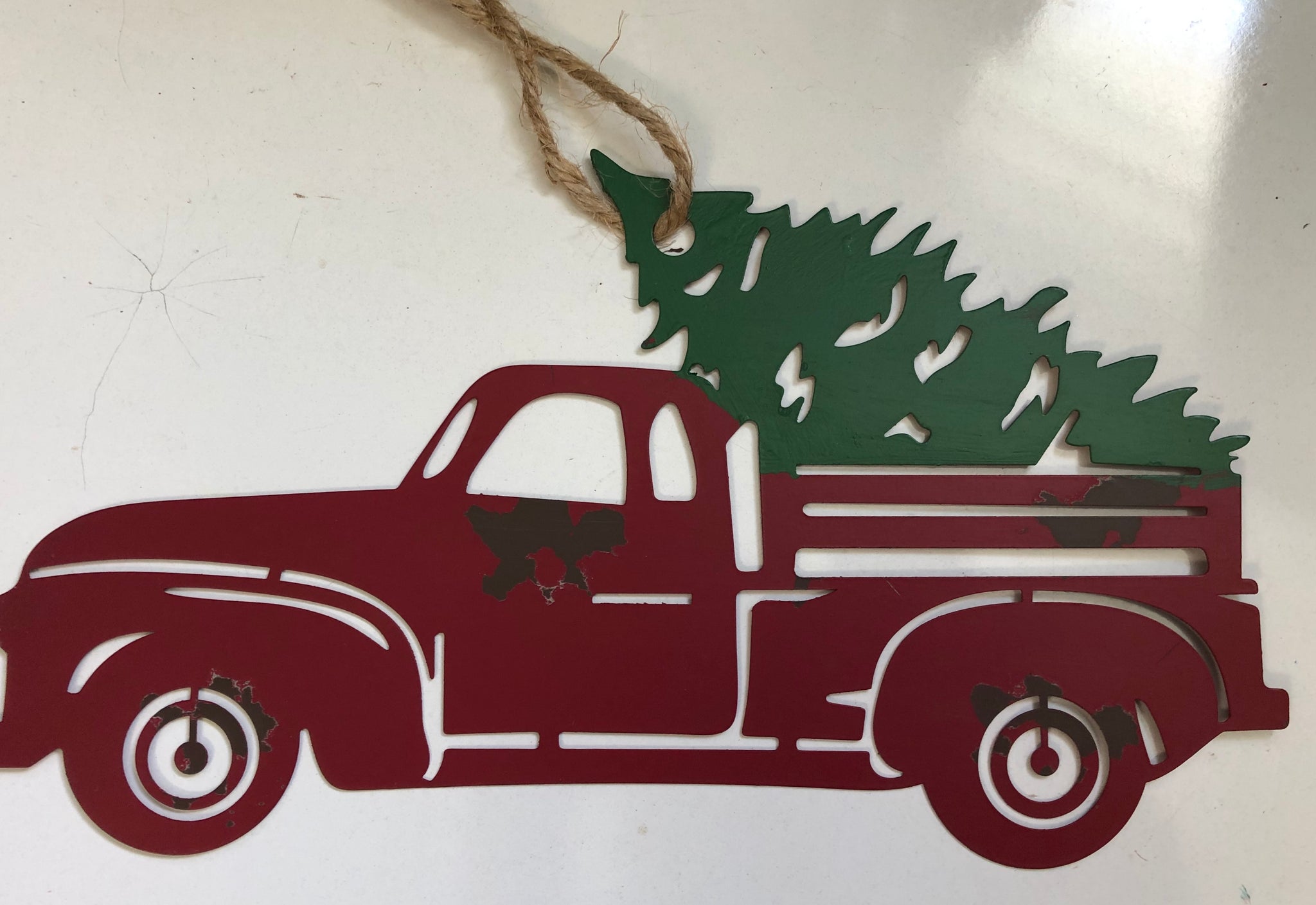 Red Truck Hanging Wall Decor 11"
