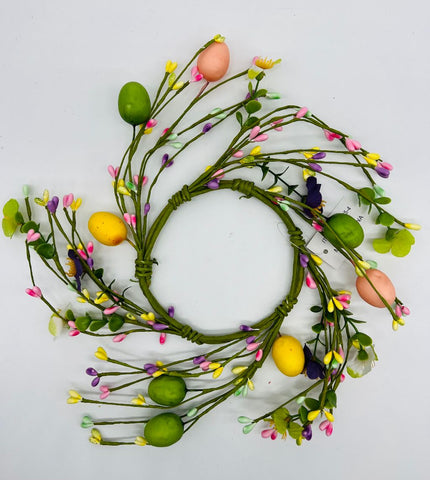 Easter Egg & Berry & flowers Wreath / Candle Ring